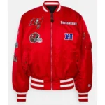 Tampa Bay Buccaneers Bomber Red Satin Jackets