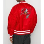 Tampa Bay Buccaneers Bomber Red Satin MA-1 Jackets