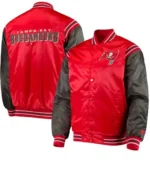 Tampa Bay Buccaneers Bomber Red and Black Jacket