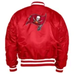 Tampa Bay Buccaneers Bomber Satin Red Jacket