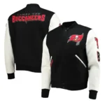 Tampa Bay Buccaneers White and Black Letterman Jacket