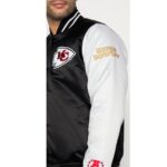 Team Origins Kansas City Chiefs Black and White Satin Jacket