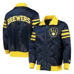 The Captain II Milwaukee Brewers Navy Satin Jacket