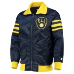 The Captain II Milwaukee Brewers Navy Satin Jackets