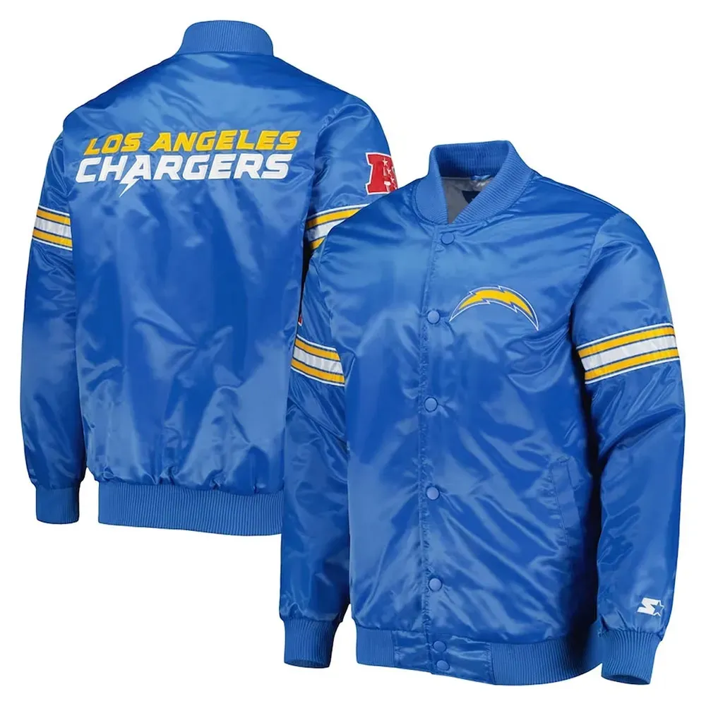 The Pick and Roll LA Chargers Satin Powder Blue Jacket