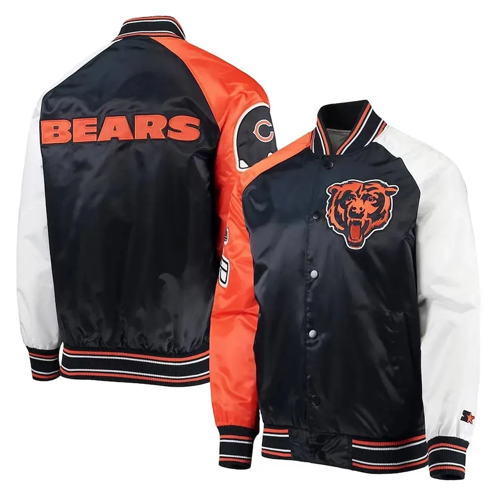 The Reliever Chicago Bears Satin Blue Jacket