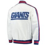 Throwback D-Line NY Giants White Satin Full-Snap Starter Jackets