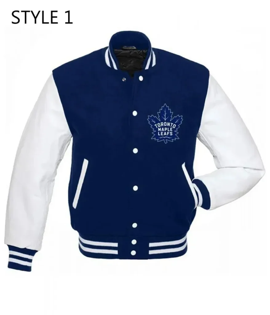 Toronto Maple Leafs NHL Letterman Blue and White Jacket