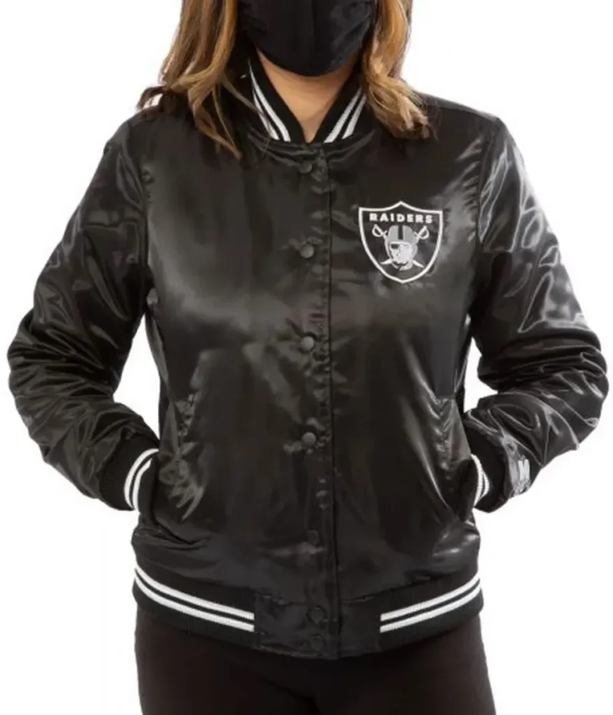 Women’s Raiders Las Vegas Satin Starter Jacket1