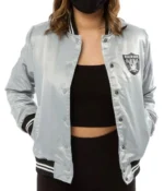 Women’s Raiders Las Vegas Satin Starter Jacket12