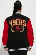 Womens San Francisco 49ers Letterman Wool & Leather Jacket