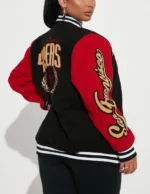 Womens San Francisco 49ers Letterman Wool & Leather Varsity Jackets