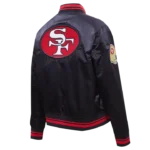 Womens San Francisco 49ers Retro Classic Rib Satin Jacket