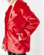 8 Ball Logo Printed Fur Red Jacket