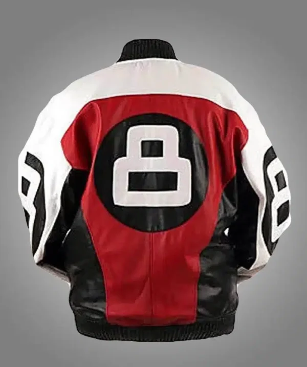 8 Ball Logo Red Black and White Bomber Jacket