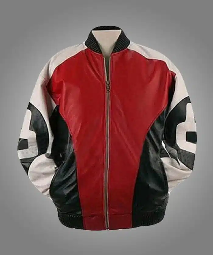 8 Ball Logo Red Black and White Bomber Jackets