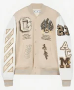 Ac Milan Off White Varsity Jacket