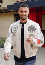 Ac Milan Off White Varsity Letterman Jacket