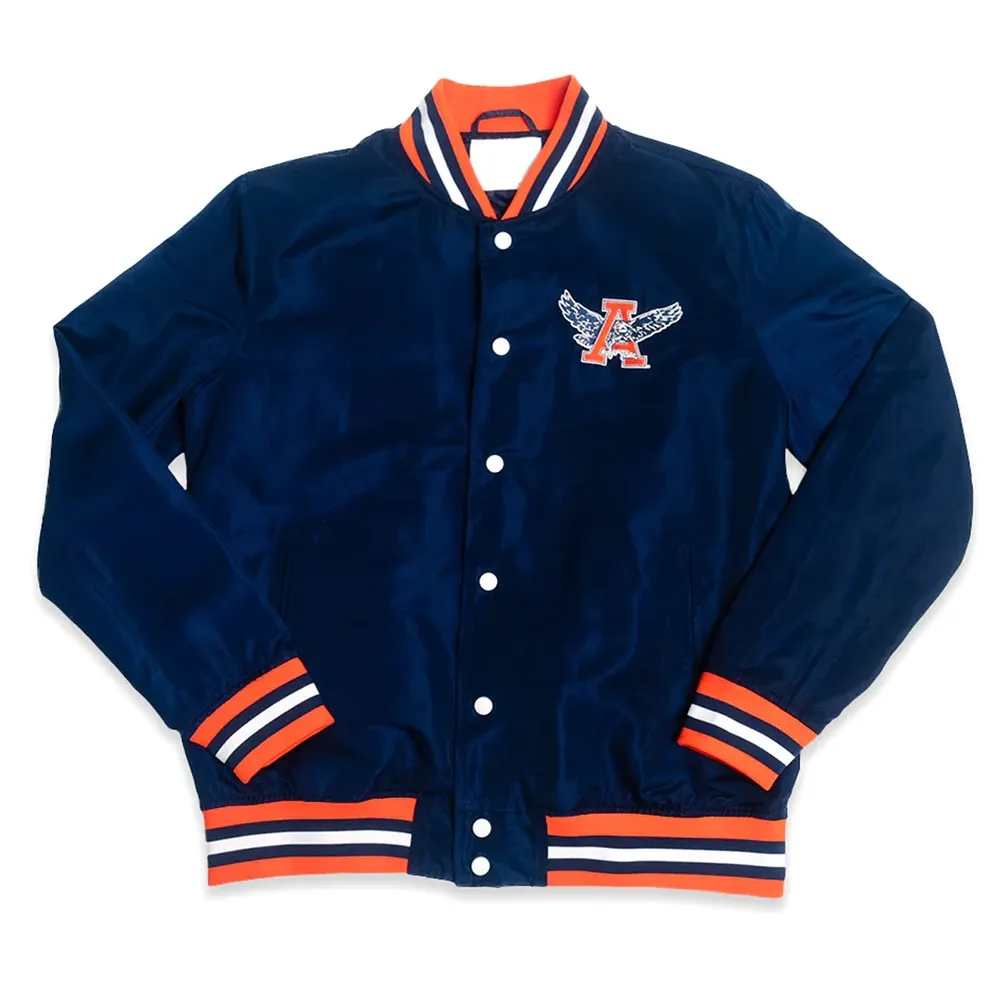 Auburn Tigers Retro War Eagle Logo Navy Bomber Jacket