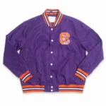 Clemson Tigers Script Bomber Purple Jacket