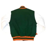 Famu Green White Wool And Leather Varsity Jackets