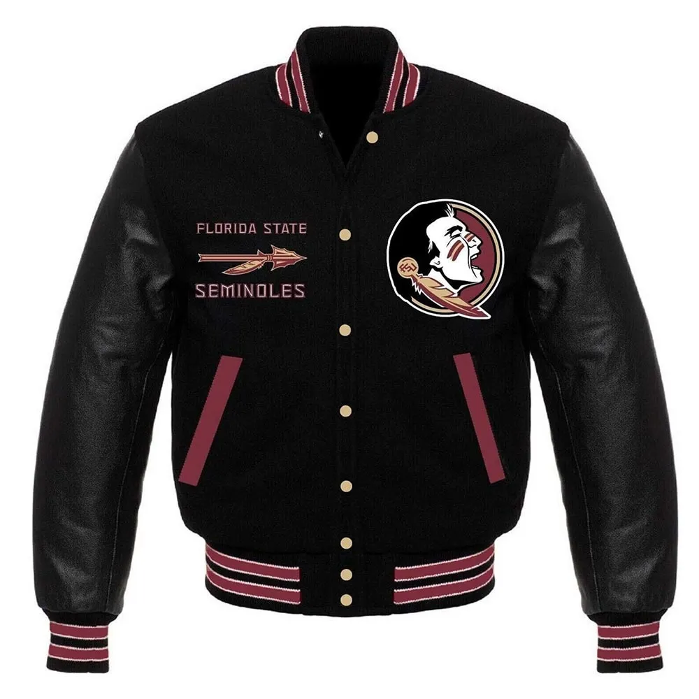 Florida State Seminoles Wool Varsity Black Jacket