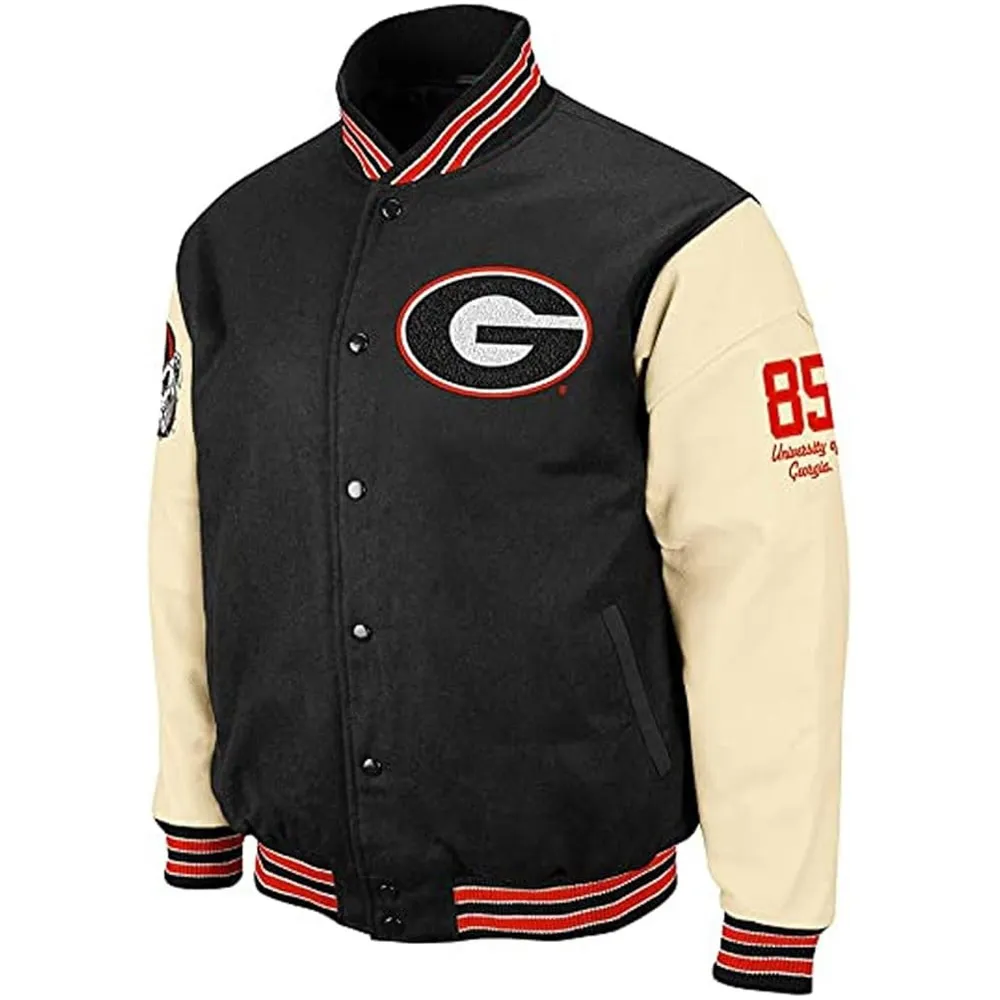 Georgia Bulldog Varsity Wool and Leather Jacket