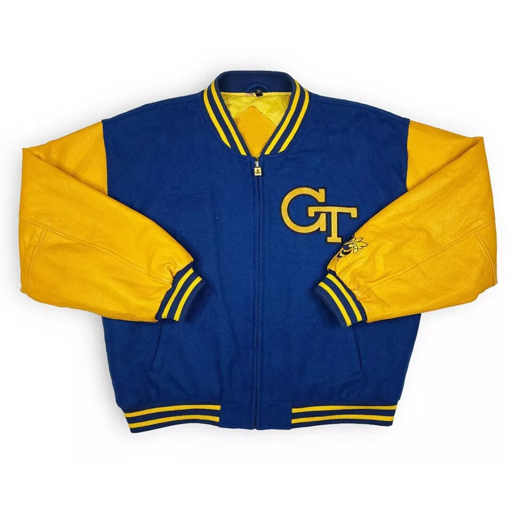 Georgia Tech 90s Blue and Yellow Varsity Jacket