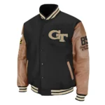 Georgia Tech Black and Brown Varsity Wool and Leather Jackets