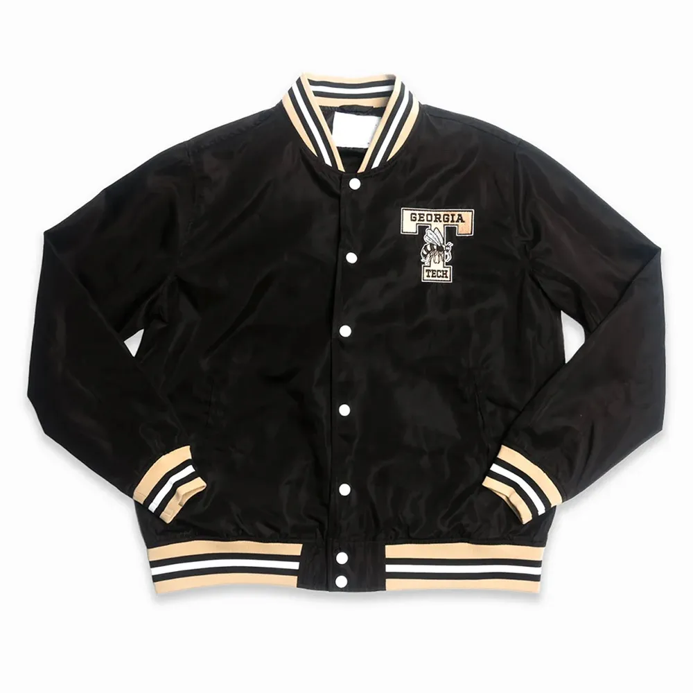 Georgia Tech Script Bomber Black Jacket