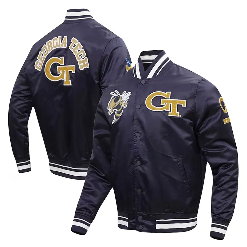 Georgia Tech Yellow Jackets Classic Navy Satin Jacket