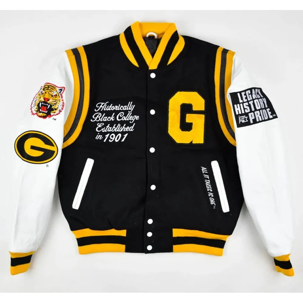 Grambling State University Motto 2.0 Black Varsity Jacket