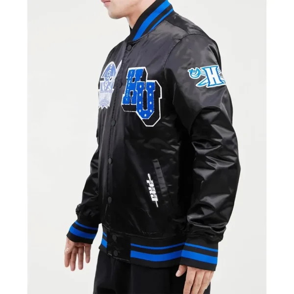 Hampton University Classic Rib Black Satin Jackets