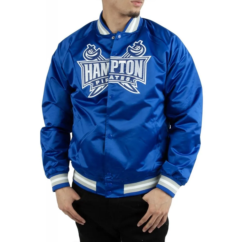 Hampton University Pirates Royal Satin Jacket1