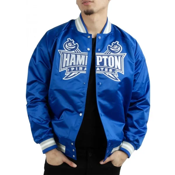 Hampton University Pirates Royal Satin Jacket5