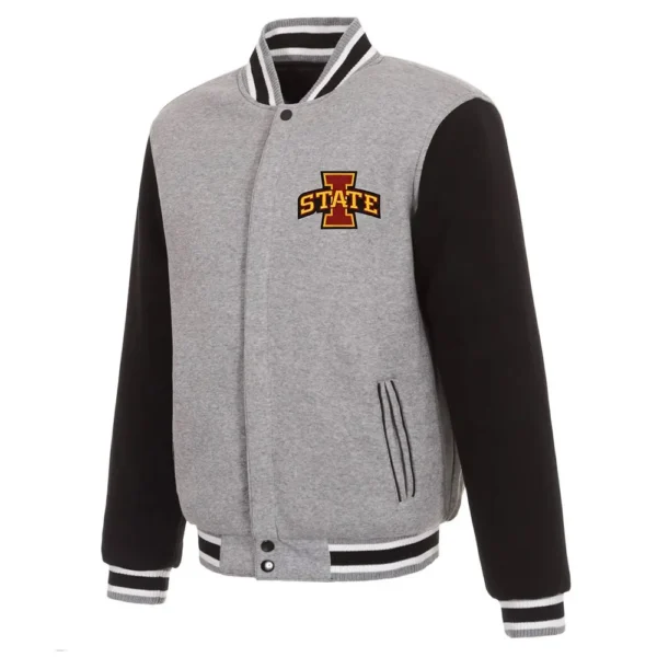 Iowa Hawkeyes Gray & Black Varsity Wool Jacket