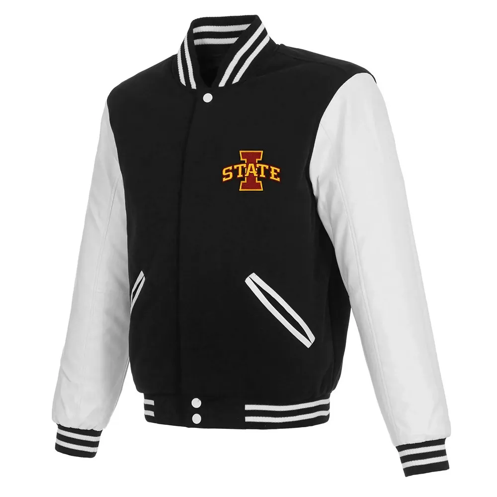 Iowa Hawkeyes Varsity Black and White Jacket