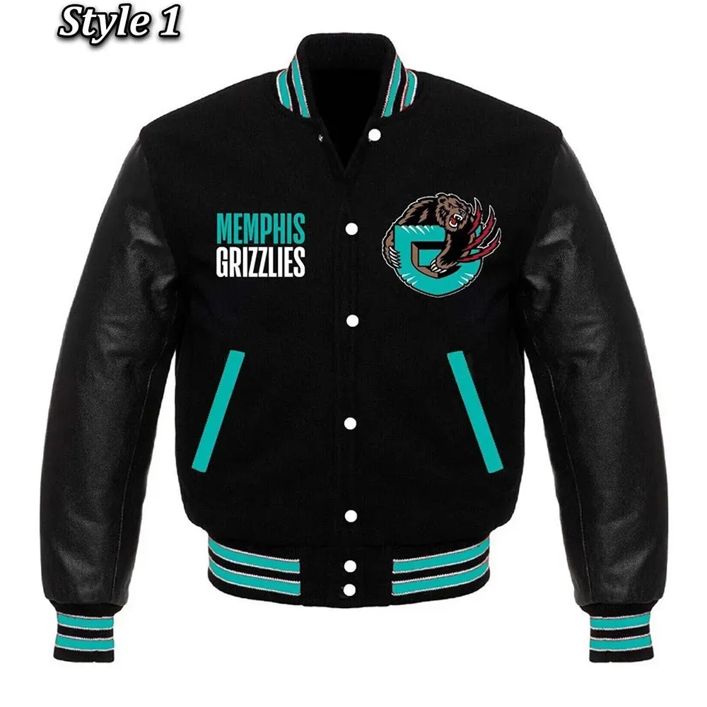 Memphis Grizzlies Black Varsity Jacket1