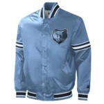 Memphis Grizzlies Slider Light Blue Varsity Satin Jackets