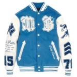 Pelle Pelle Blue And White Varsity Jacket