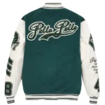 Pelle Pelle Green And White Varsity Jackets