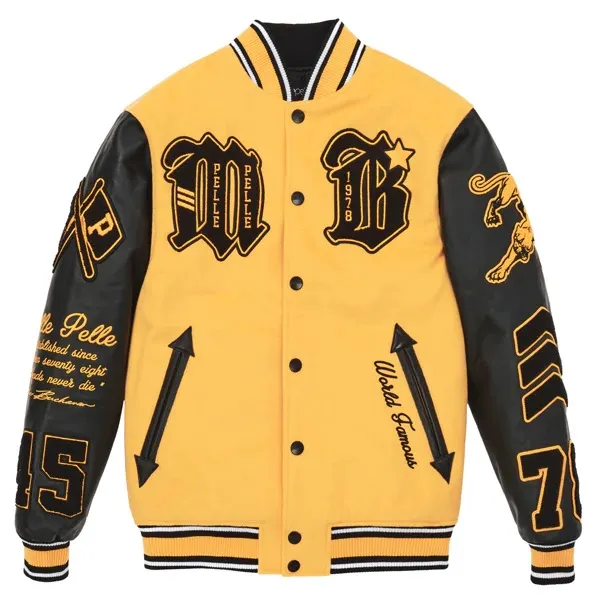 Pelle Pelle Yellow And Black Varsity Jacket