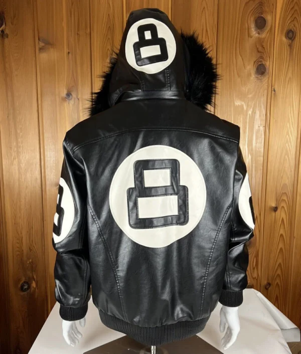 Unisex 8 Ball Black Varsity Bomber Parka Jackets