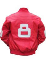 Unisex 8 Ball Pink Bomber Leather Jacket