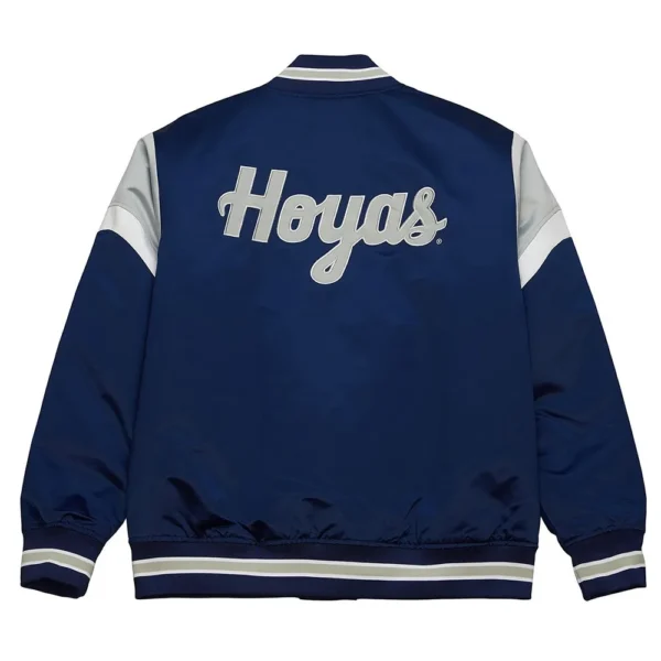 Georgetown University Navy Heavyweight Real Satin Jackets