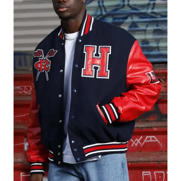 Howard University Navy and Red Varsity Jacket3