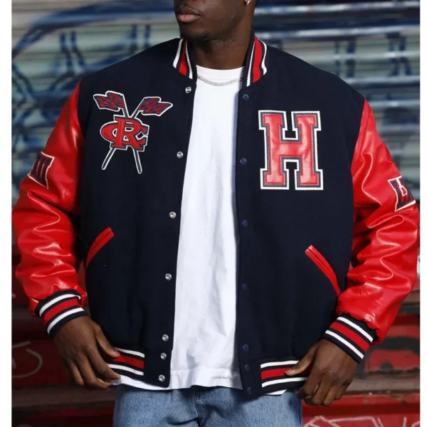 Howard University Navy and Red Varsity Jacket4