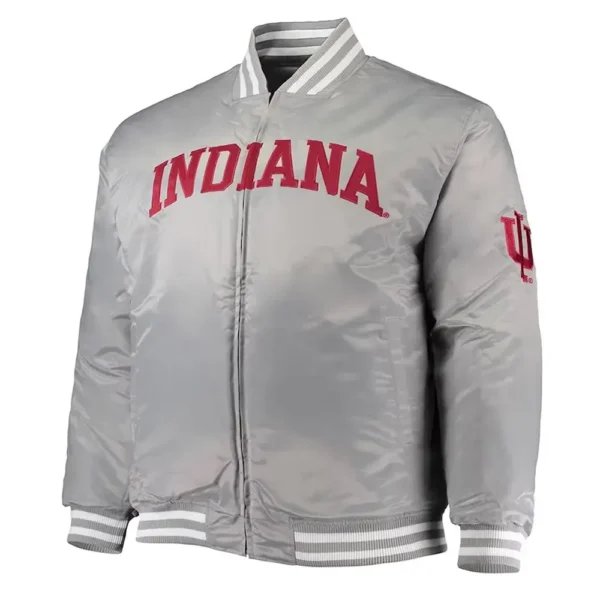 Indiana Hoosiers Gray Real Satin Jacket