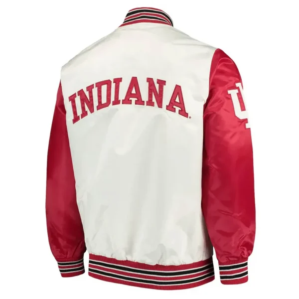 Indiana Hoosiers The Rookie White and Red Real Satin Jackets