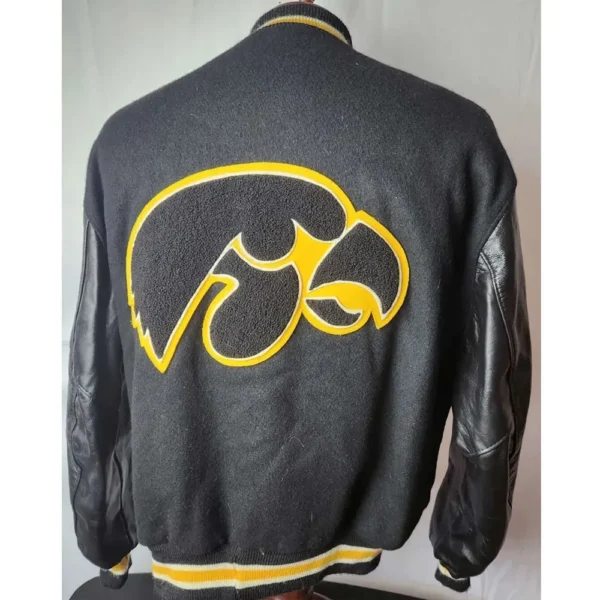 Iowa Hawkeyes 80s Black Real Wool Varsity Jackets